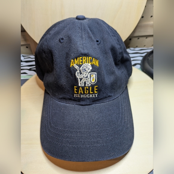 American Eagle Ice Hockey Cap Black Adjustable Unisex - Picture 1 of 5